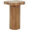 23" Brown Pedestal Side End Accent Table with Rounded Square Top